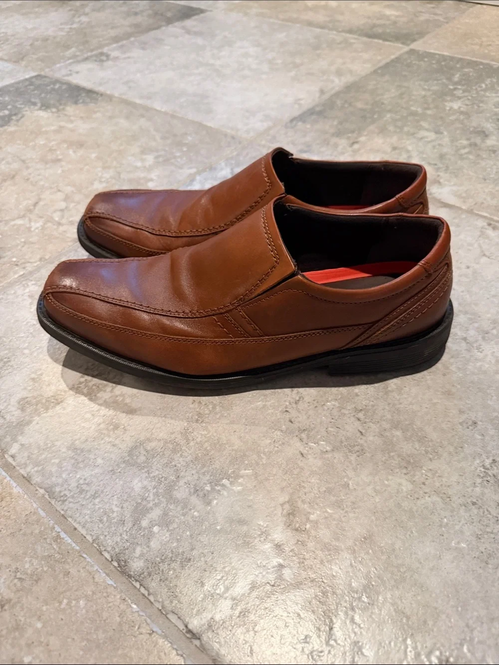 Rockport Men's Brown Leather Slip-On Loafers